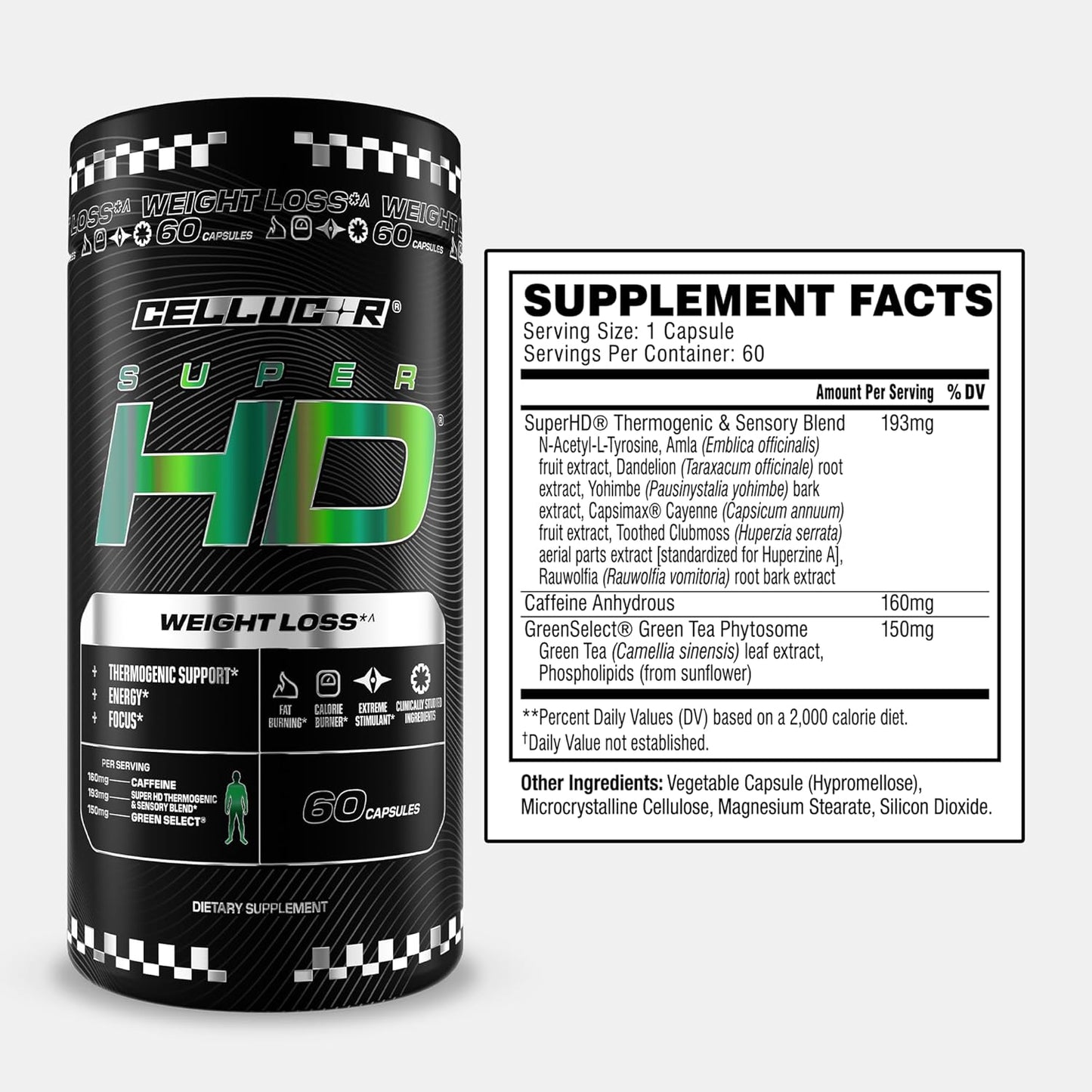 Thermogenic Fat Burner Capsules – Appetite & Energy Support with Green Tea (60 Count) (Packaging May Vary)