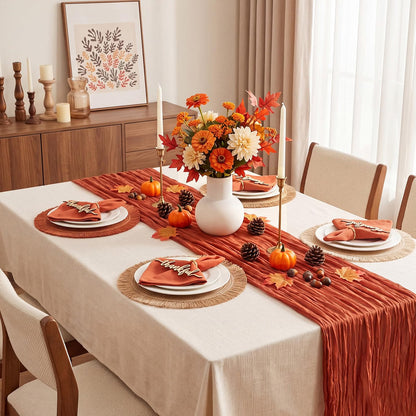 6-Piece Fall Thanksgiving Placemats – Autumn Table Décor Set for 6 People