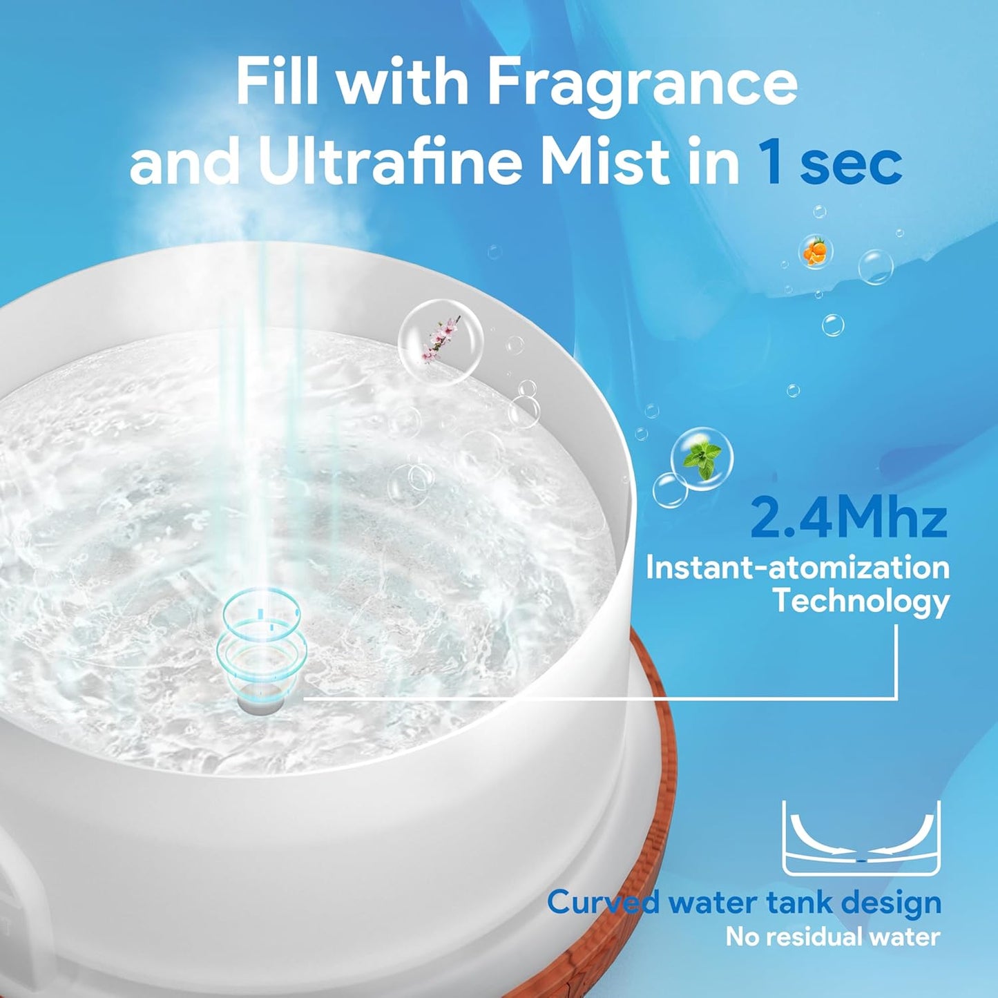500ml Essential Oil Diffuser – Ultrasonic Aromatherapy Humidifier with Remote, LED Lights & Timer