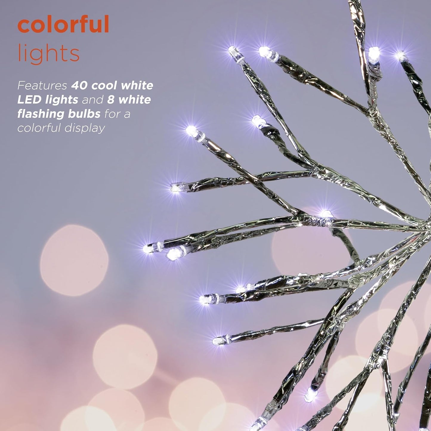 10"H Indoor Christmas Snowflake Ornament with LED Lights