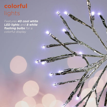 10"H Indoor Christmas Snowflake Ornament with LED Lights