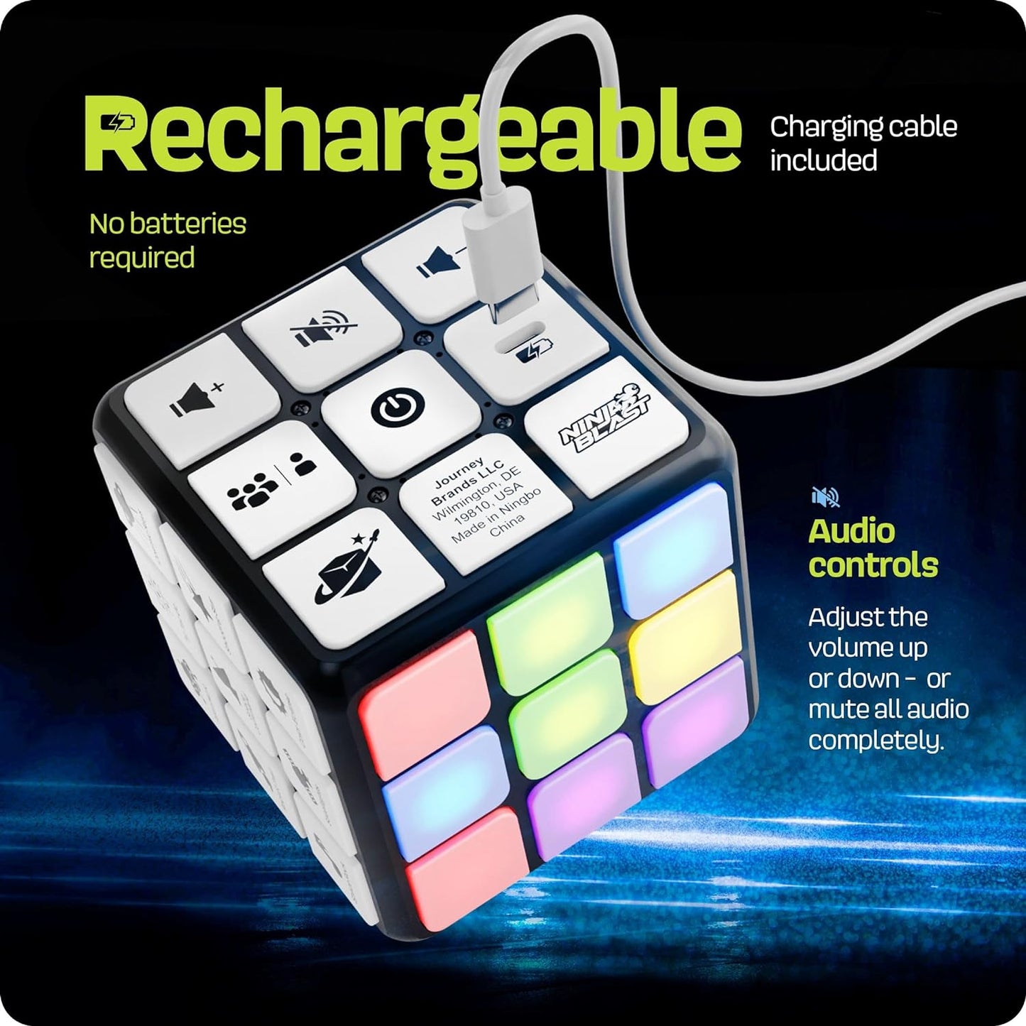 Rechargeable Game Activity Cube – 9 Fun Brain & Memory Games for Boys and Girls | Perfect Birthday Gift for Kids Ages 6-12 – Great Toy Gift Idea!