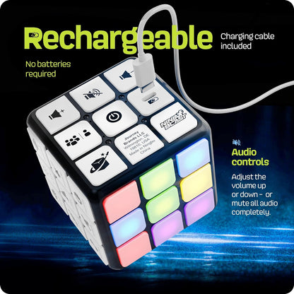 Rechargeable Game Activity Cube – 9 Fun Brain & Memory Games for Boys and Girls | Perfect Birthday Gift for Kids Ages 6-12 – Great Toy Gift Idea!