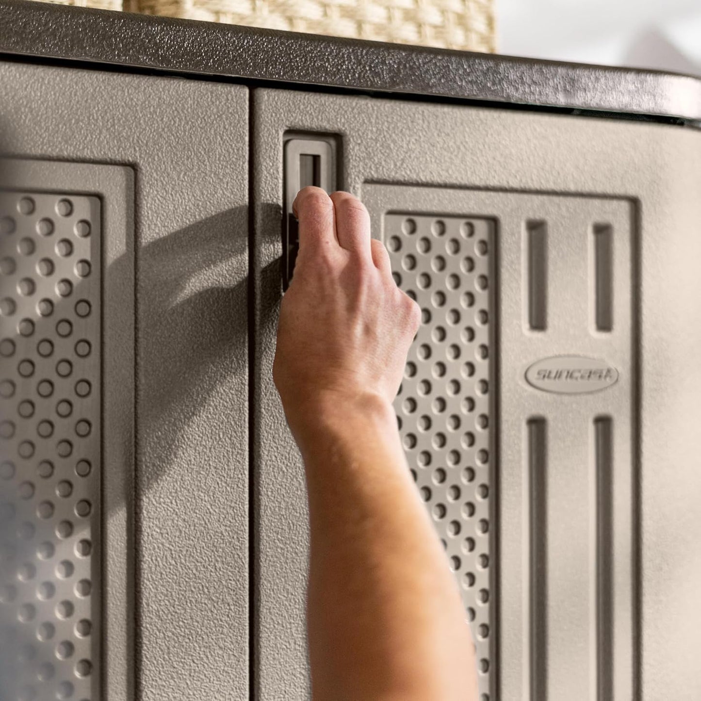 Platinum Resin Tall Storage Cabinet: Weather-Resistant, Lockable Utility Closet for Tools & Supplies
