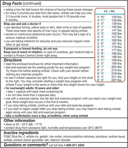 Alli Weight Loss Pills – Orlistat 60 mg Non-Prescription Diet Aid (120 Capsules)