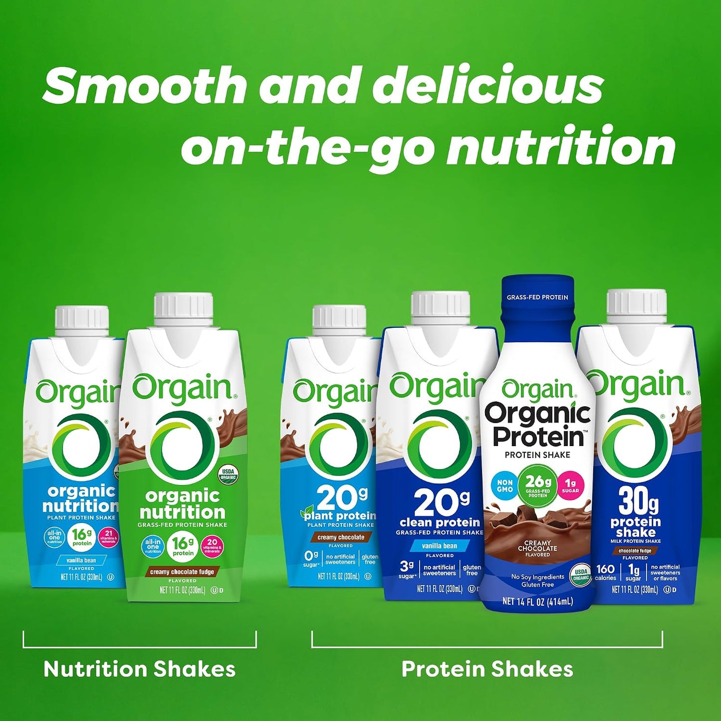 Orgain Organic Nutritional Shake – Creamy Chocolate Fudge, 16g Protein (Pack of 12)