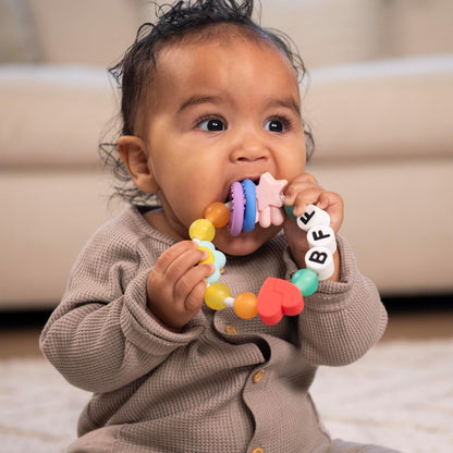 BFF Friendship Baby Teether – Soft Silicone Easy-Grip Teething Toy with Textures