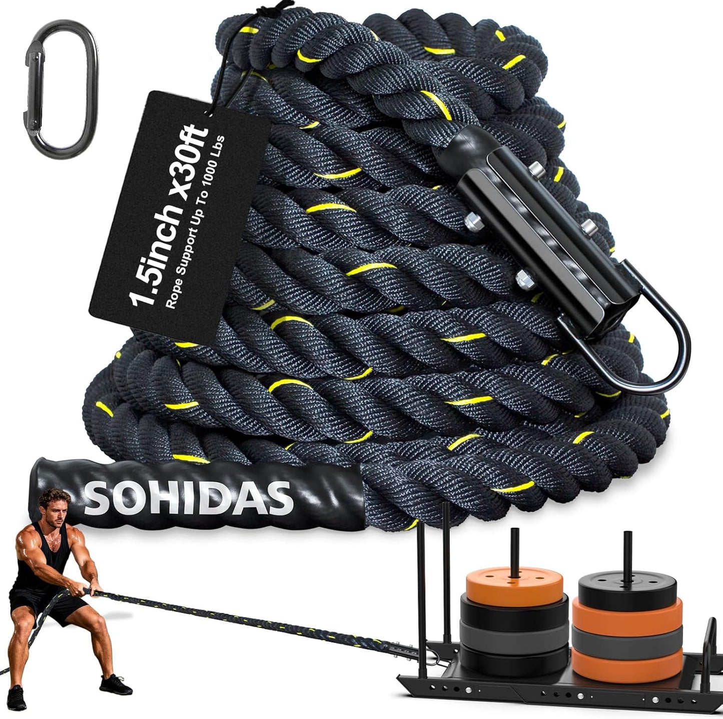 Weight Sled Pull Rope – Heavy-Duty Fitness Training Rope for Sled Push, Tire Pulling & Resistance Workouts