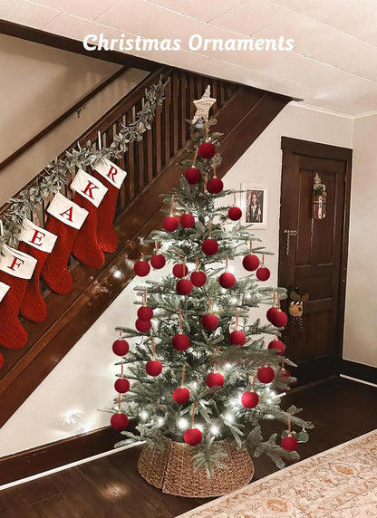 15-Pack Red Velvet Christmas Balls - 3.15 Inch Ornaments
