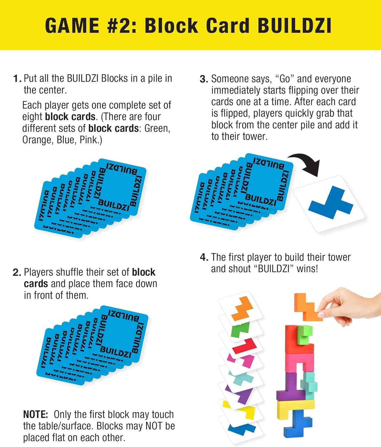 Fast Stacking Block Game: Family Fun for 2-4 Players