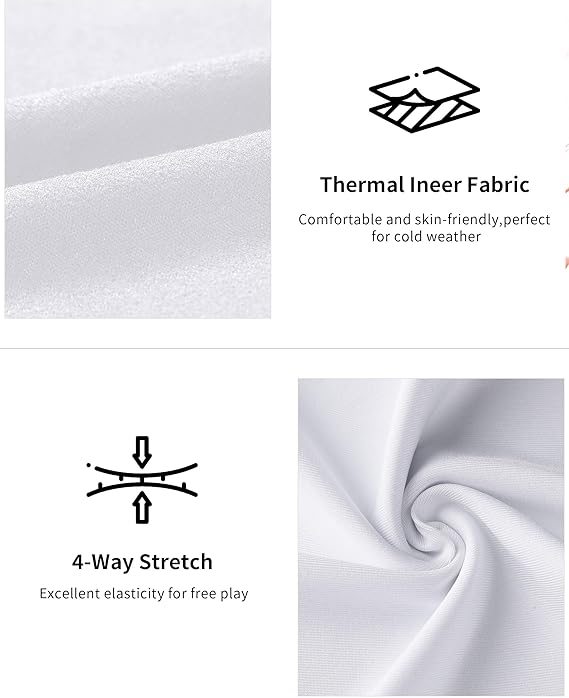 Boys' Thermal Underwear Set – Ultra Soft Fleece-Lined Long Johns & Tops, Cold Weather Base Layer (White, Large, 10-12 Years)