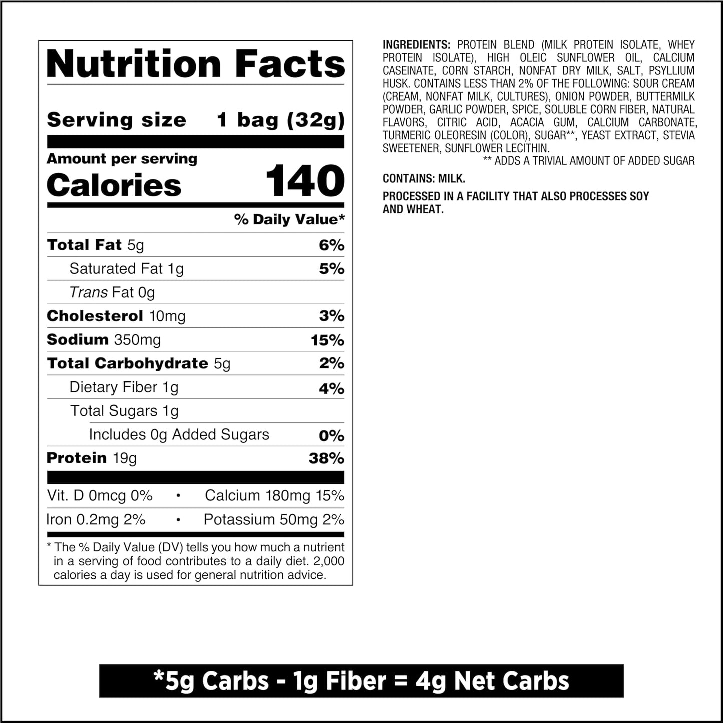Protein Chips Variety Pack – BBQ, Cheddar & Sour Cream & Sour Cream & Onion – High Protein, Low Carb – 1.1 oz (Pack of 12)