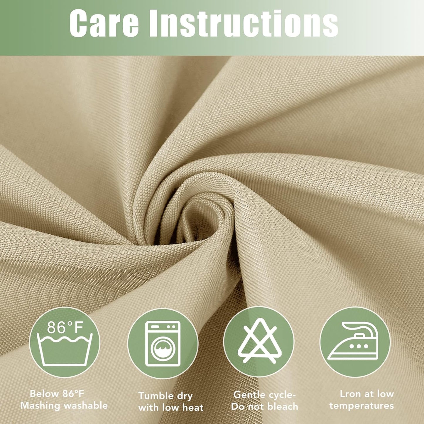 6 Panels Outdoor Privacy Curtains for Cabana Porch Pergola, Sunlight & UV Blocking