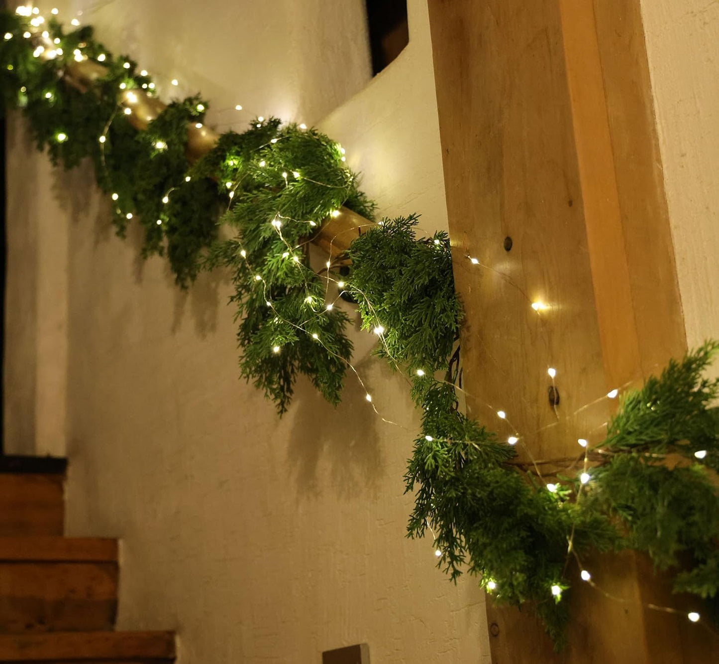 6FT Artificial Christmas Garland with LED String Lights