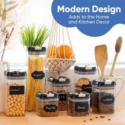 7-Piece Airtight Food Storage Container Set with Labels and Marker