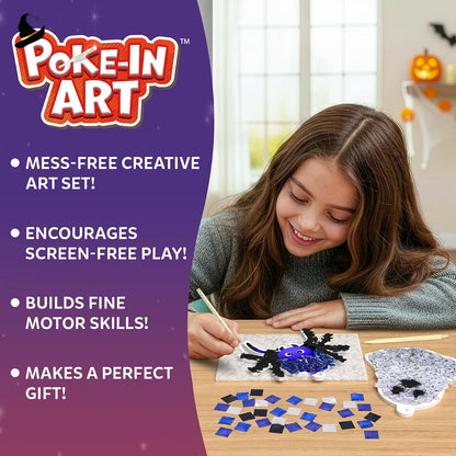 Poke-in Art Halloween Wood Craft Kit for Kids – DIY Holiday Decoration & Creative Activity