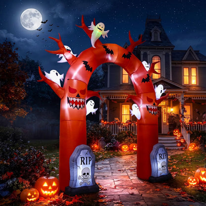 10 FT Halloween Inflatable Dead Tree Archway – LED Light-Up Outdoor Blow-Up Decoration for Yard, Lawn & Garden
