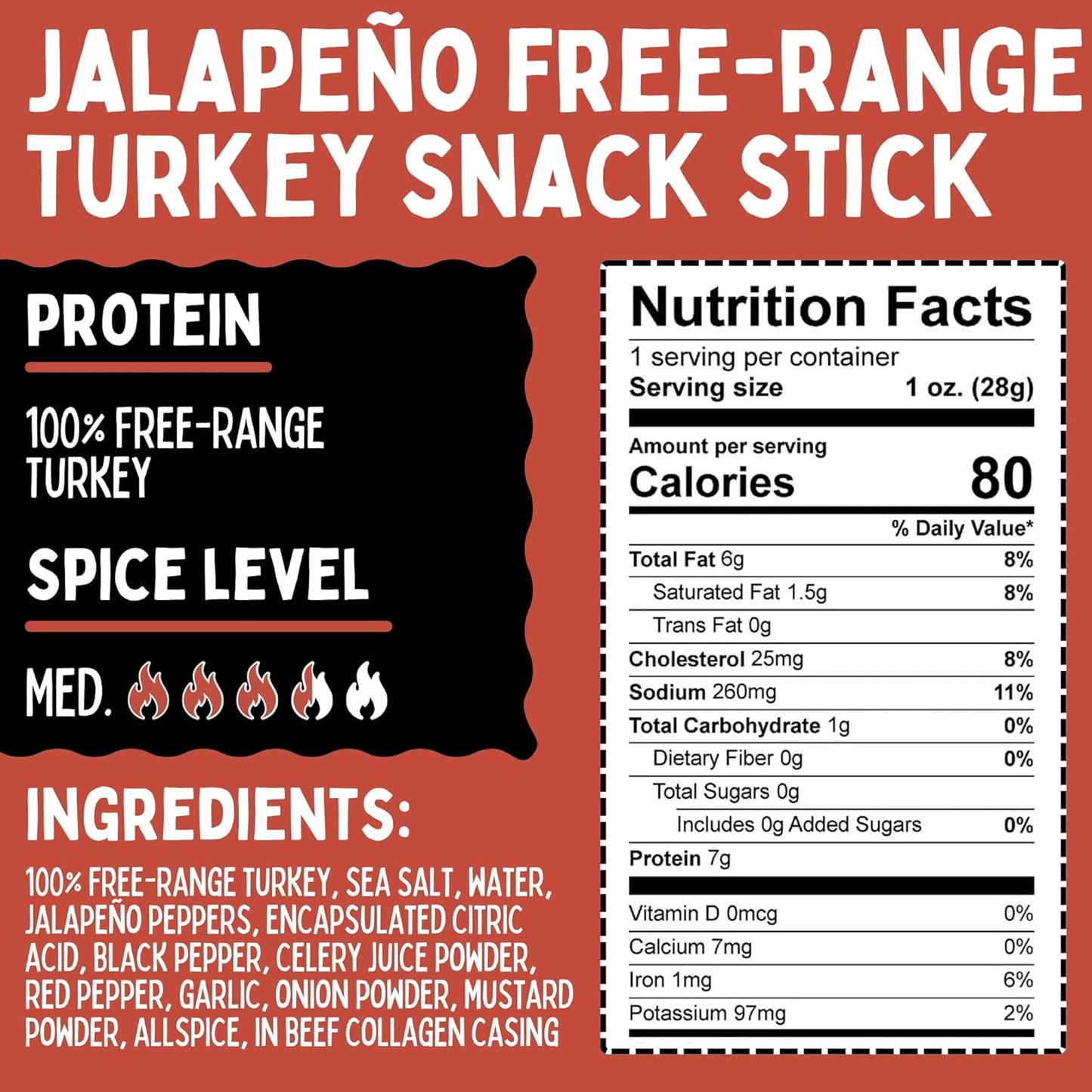 Turkey Jerky Variety Pack – No Sugar, Low Carb, Free-Range, Gluten-Free, Non-GMO, Keto, Paleo & Whole30 Friendly, 1 oz (24 Pack)
