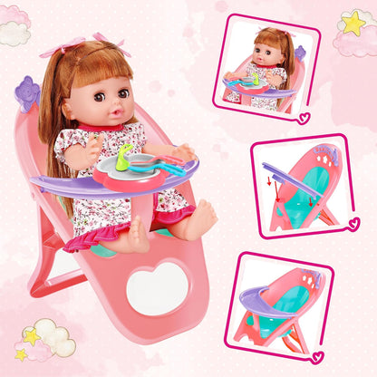 25 Pieces Baby Doll and Doctor Toys Set, 14" Doll Gift for Age 3 4 5 6+ Years Old Girls