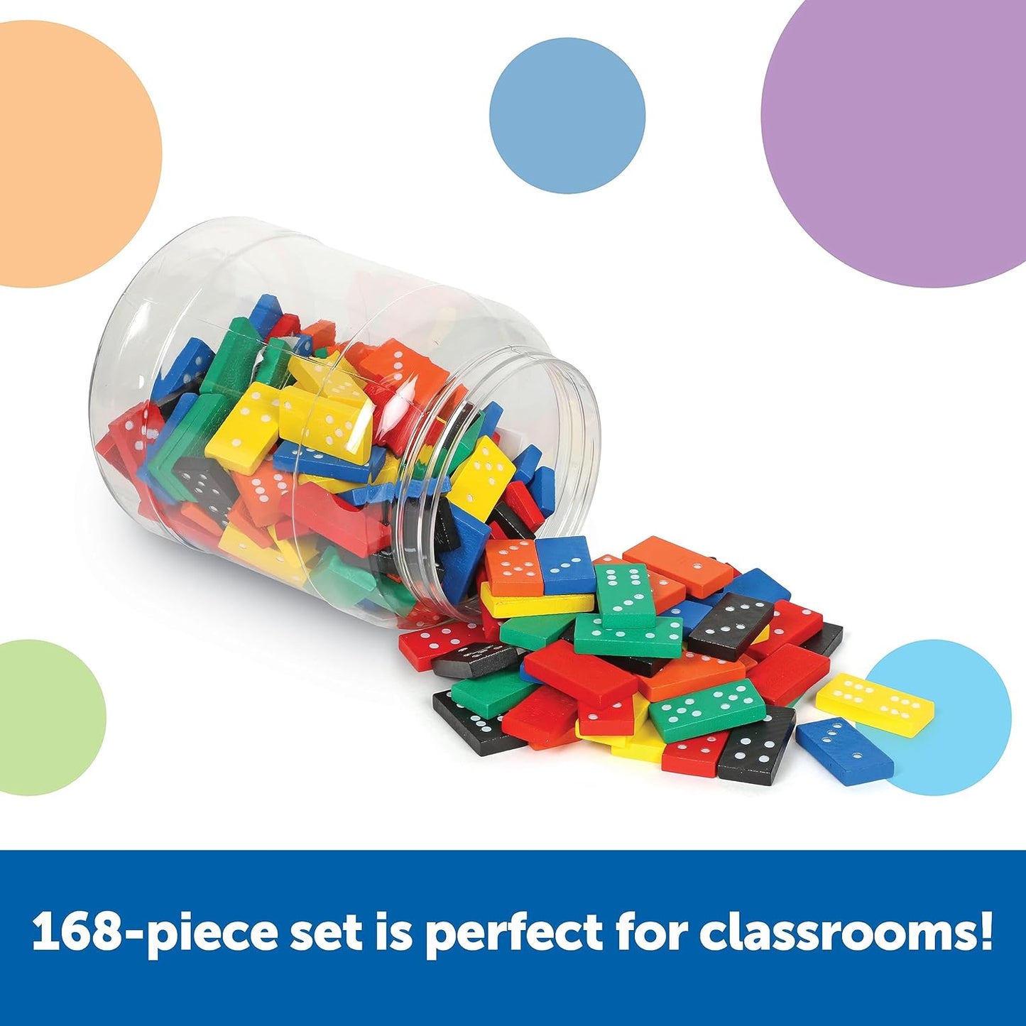 168 Pieces Double-six Dominoes In Bucket, Teaching aids, Math Classroom Accessories
