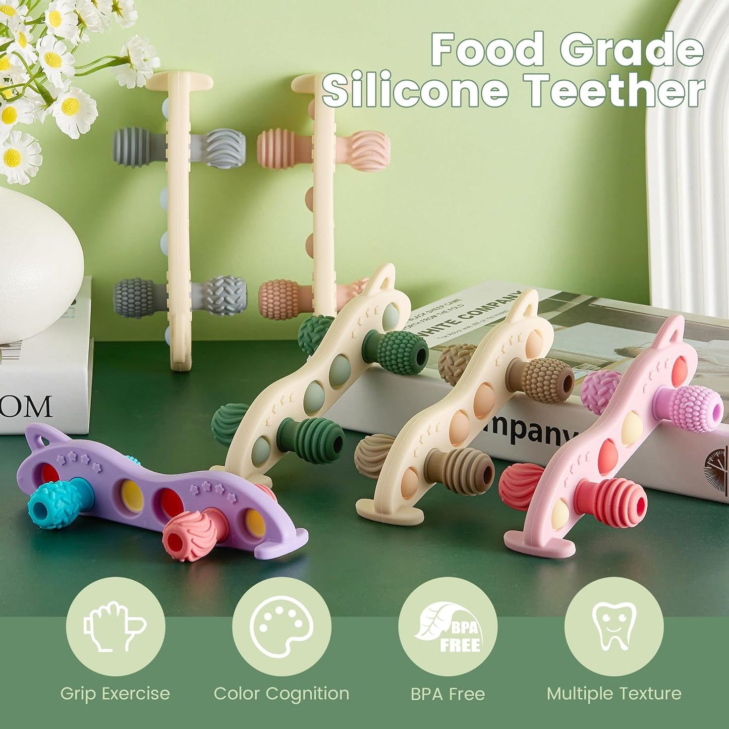 Silicone Car Baby Teether – BPA-Free Sensory Chew Toy