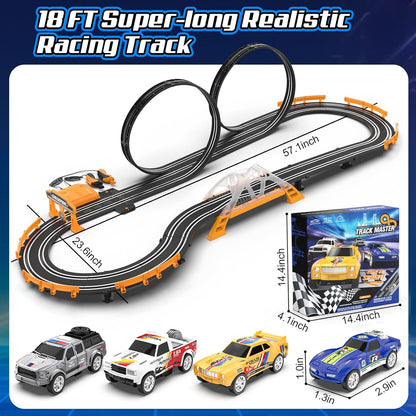Slot Car Race Track Sets for Boys with 2 High-Speed Slot Cars, Battery or Electric Car Track