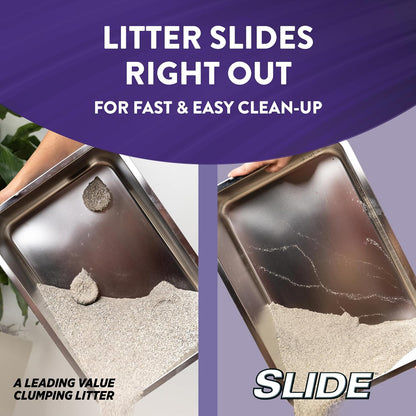 Slide Platinum Clumping Cat Litter – Easy Clean-Up, Multi-Cat Formula, 37 lb Bag