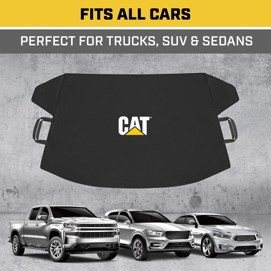 78" x 45" Windshield Snow Cover – Weatherproof Ice, Frost & Sleet Protector with Anti-Theft Straps for Cars, Trucks, Vans & SUVs, Black
