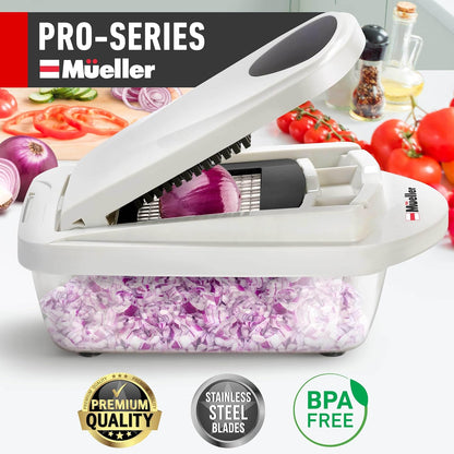 10-in-1, 8 Blade Vegetable Chopper, Onion Mincer, Cutter, Dicer, Egg Slicer with Container