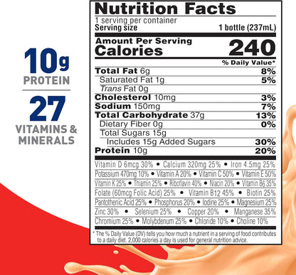 24-Pack BOOST Original Nutritional Drinks – Peaches, 8 Fl Oz Bottles