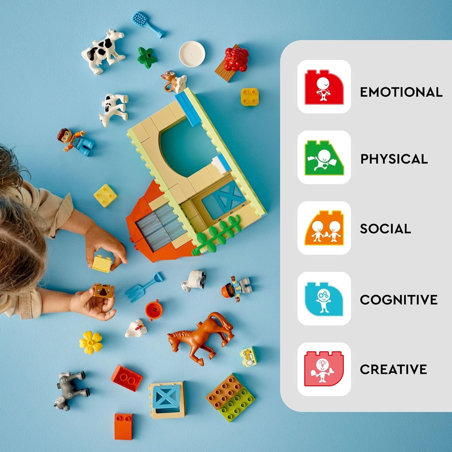 Town Animal Care Playset - Educational Building Blocks for Toddlers & Preschoolers (Ages 2+) with Animal Figures