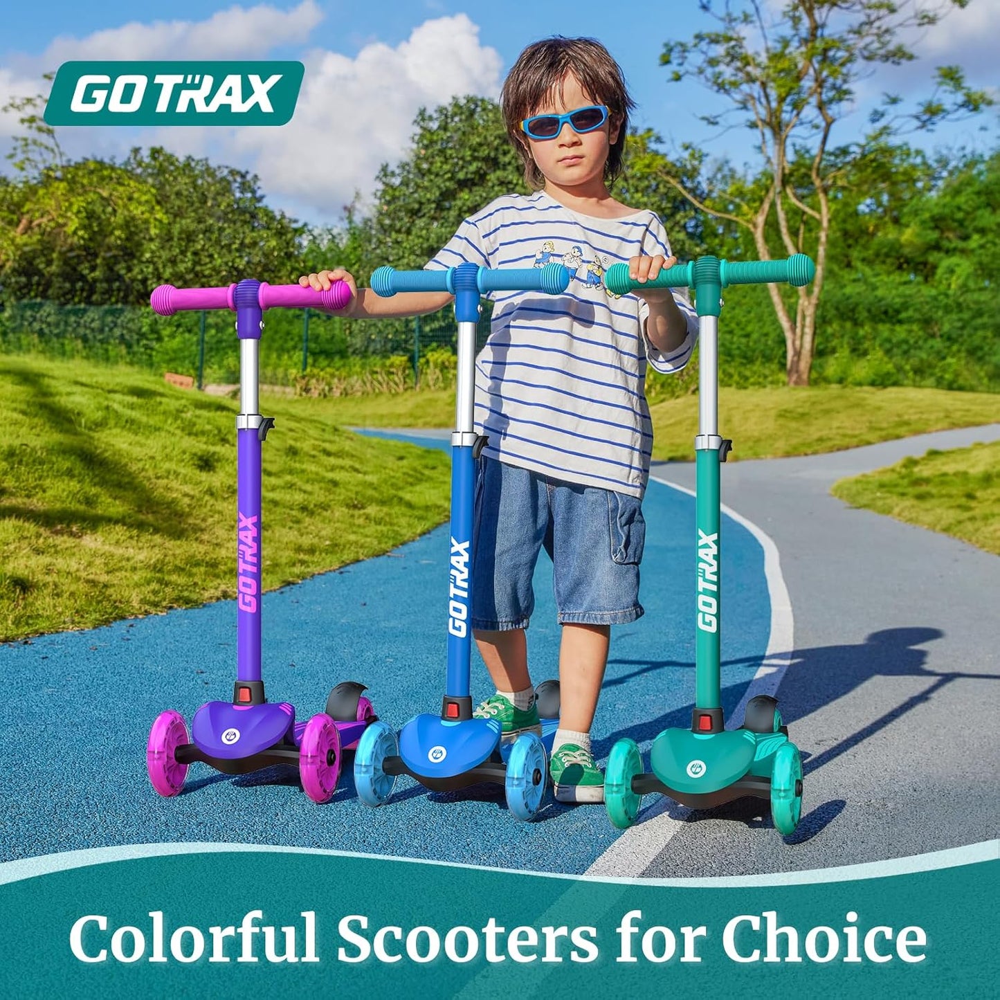 Kids Kick Scooter – LED Wheels, 3-Height Adjustable Handlebar & Anti-Slip Deck (Ages 2–8)