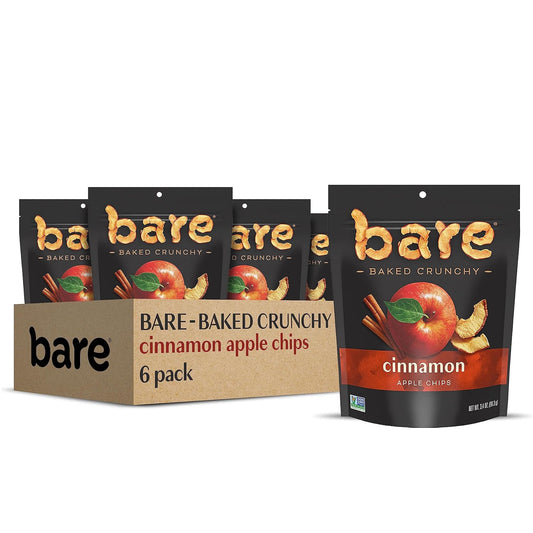 Bare Baked Crunchy Apples – Cinnamon Flavor, 3.4 oz (Pack of 6)