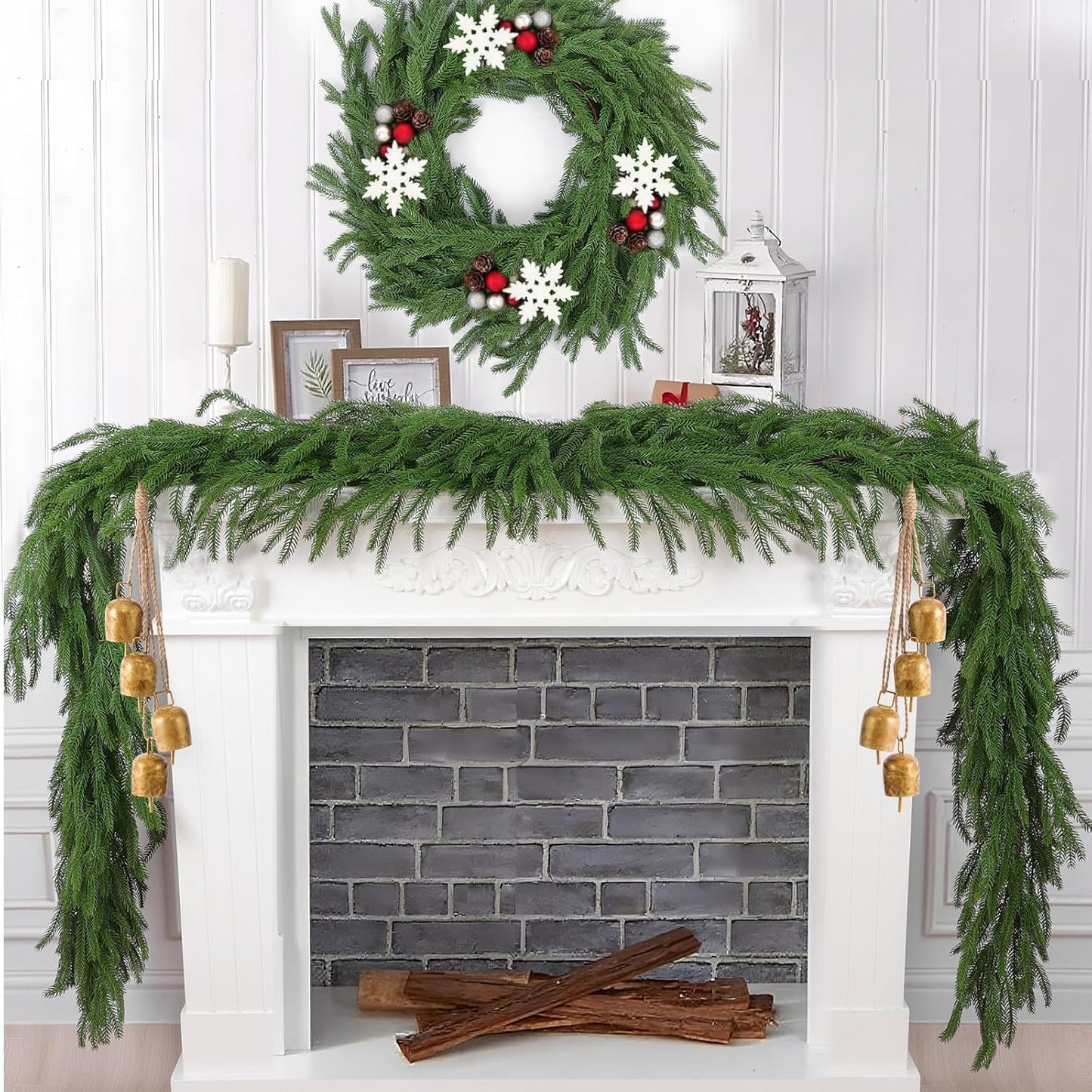 2-Pack 6 ft Artificial Norfolk Pine Garlands – Real Touch Greenery for Indoor/Outdoor Décor
