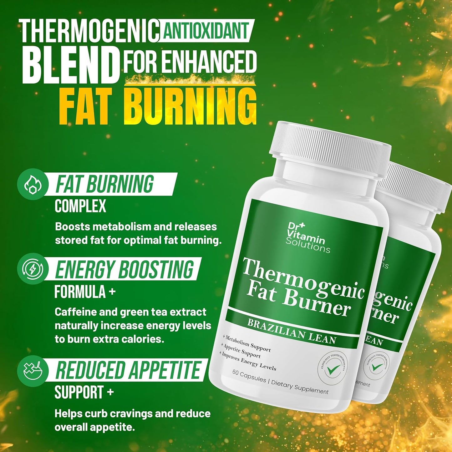 Thermogenic Fat Burner – Appetite Suppressant & Metabolism Support (2-Pack)
