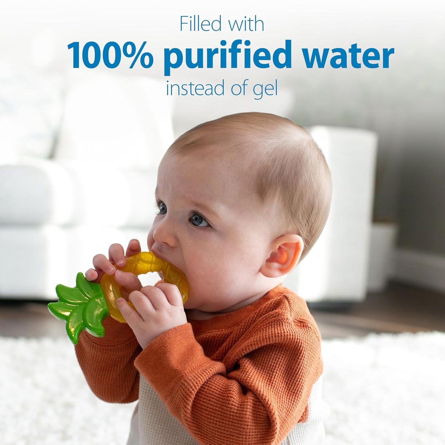 Cooling Baby Teether Toys – BPA-Free Fruit Teethers for Sore Gums (Apple & Pineapple, 2-Pack, 3m+)