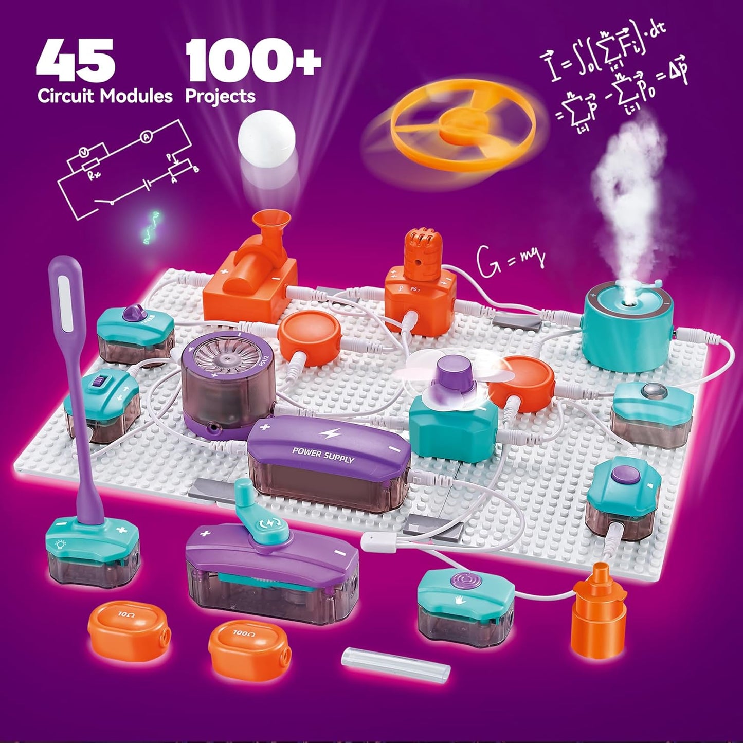 Kids’ Circuit Board Kit – 45-Piece DIY Electronics Set with 100+ STEM Projects (Ages 6+)