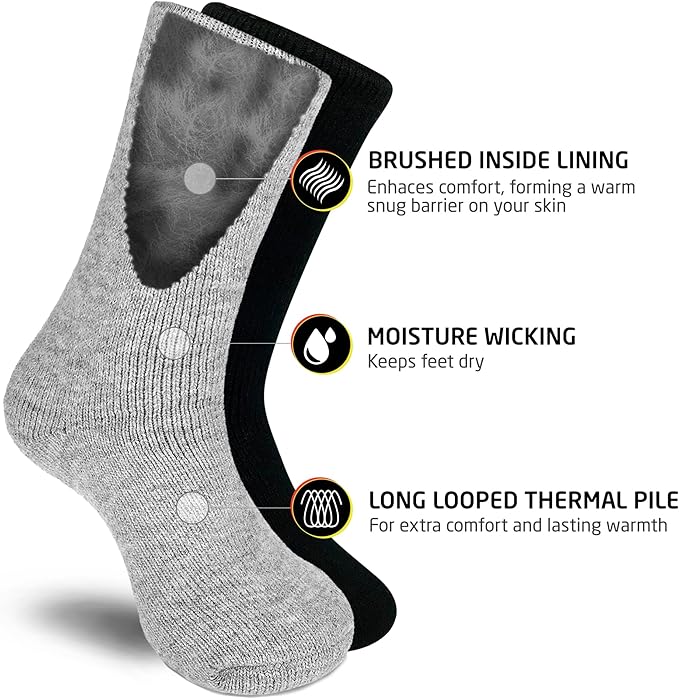 Women’s Thermal Socks – Thick, Heat-Insulated Winter Hiking Socks (Sizes 4–10.5)