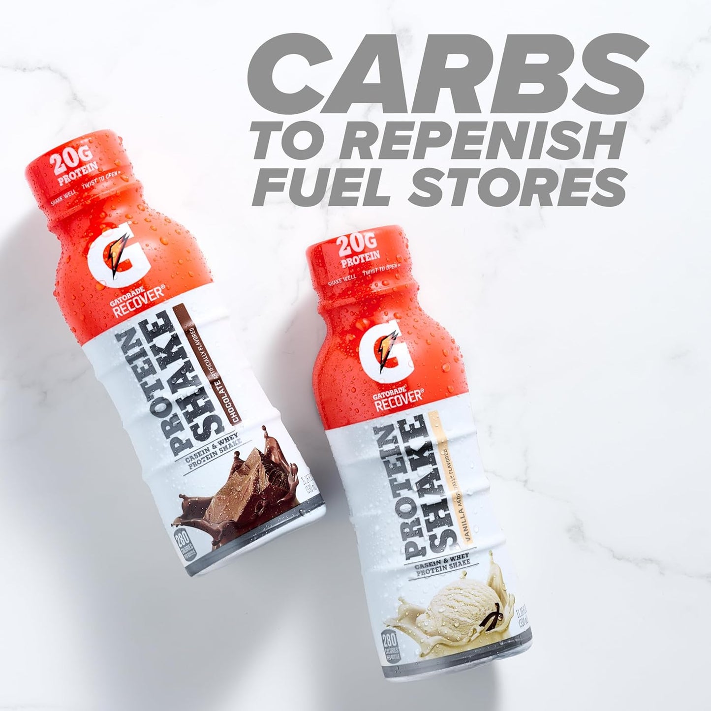 12-Pack Gatorade Recover Protein Shake – Chocolate, 20g Protein