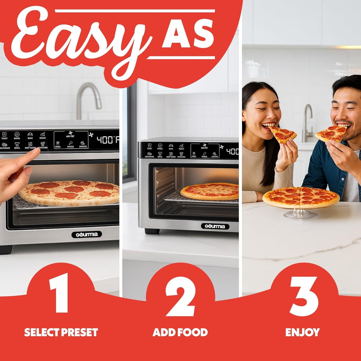 Digital Air Fryer Toaster Oven – 4-Slice Convection with 12 Presets (Stainless Steel)