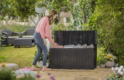 71-Gallon Resin Outdoor Storage Box for Patio Furniture