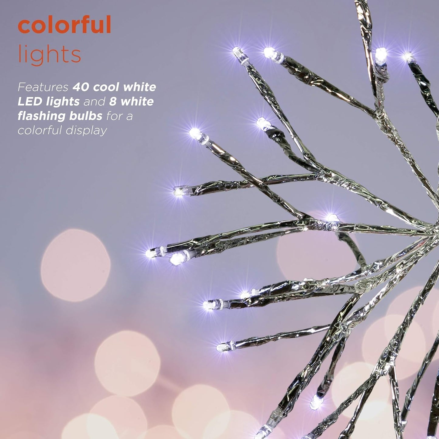 10"H Indoor Christmas Snowflake Ornament with LED Lights