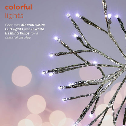 10"H Indoor Christmas Snowflake Ornament with LED Lights