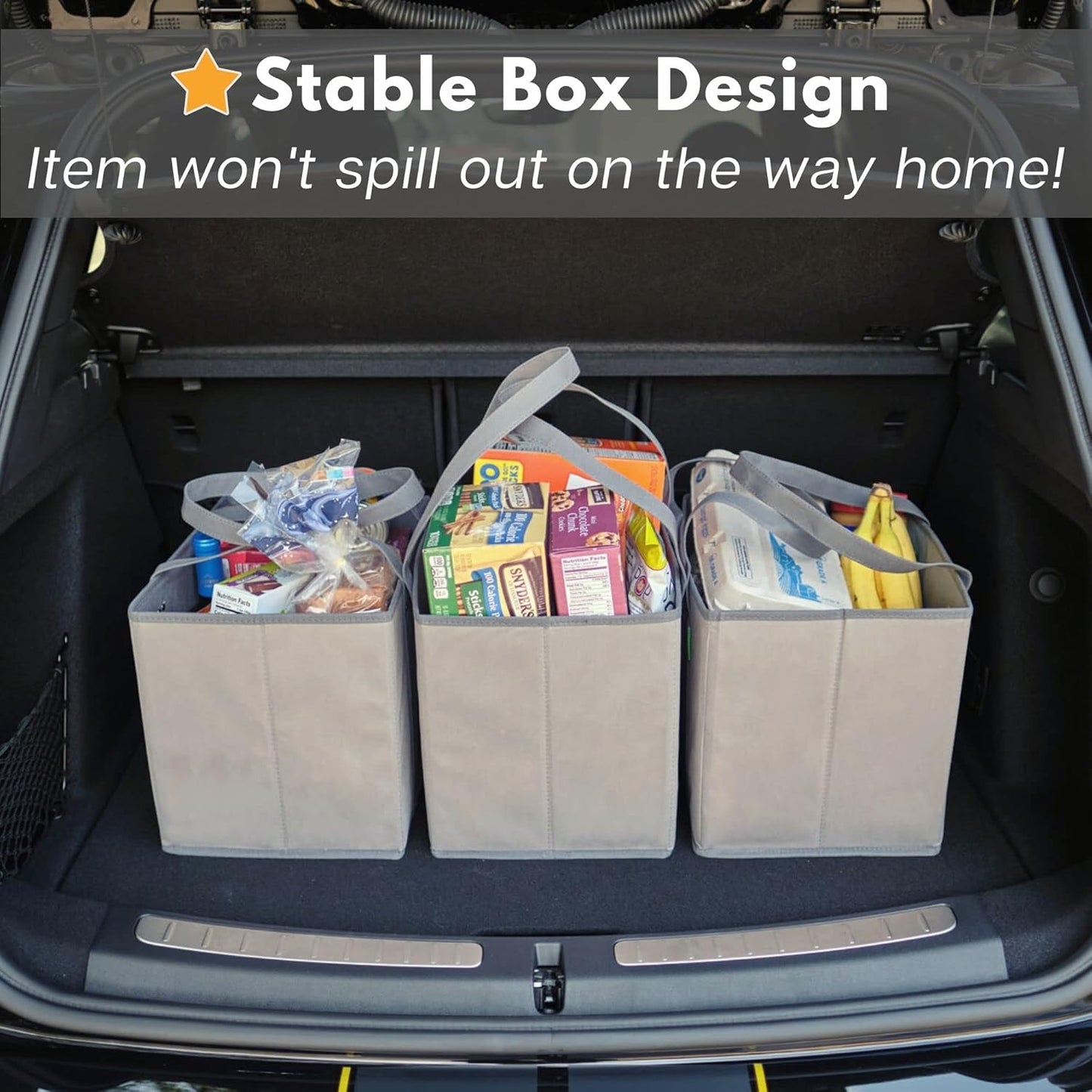 Heavy-Duty Reusable Grocery Bags (3-Pack) – Stand-Up Tote Bags with Foldable Design