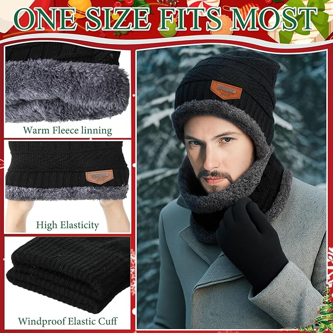 8-Piece Winter Gift Basket for Men – Get Well & Birthday Care Package (Black)