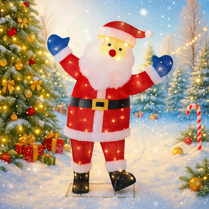3ft Lighted Christmas Santa Claus - Outdoor Pop-up Holiday Decoration with 80 LED Lights
