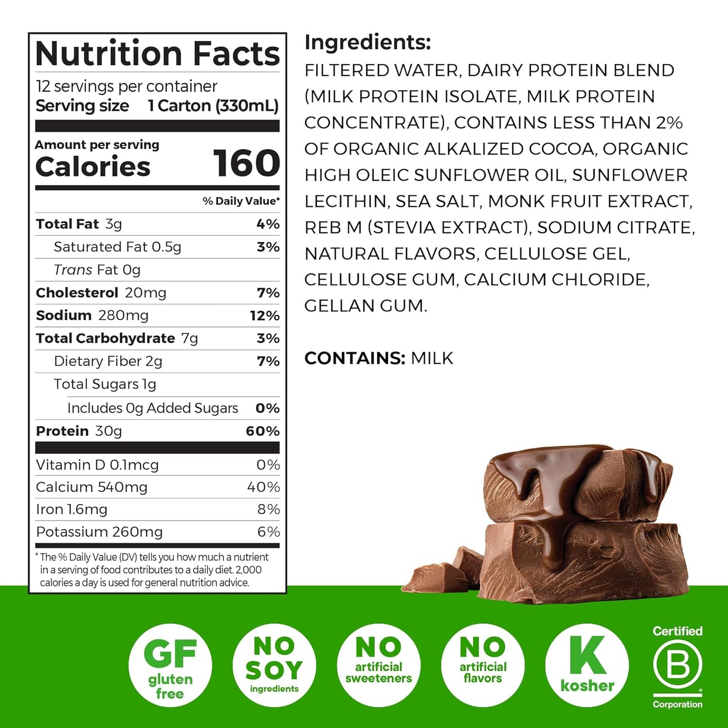 Orgain 30g High Protein Shake – Chocolate Fudge, 1g Sugar, Keto Friendly – 11 fl oz (Pack of 12)