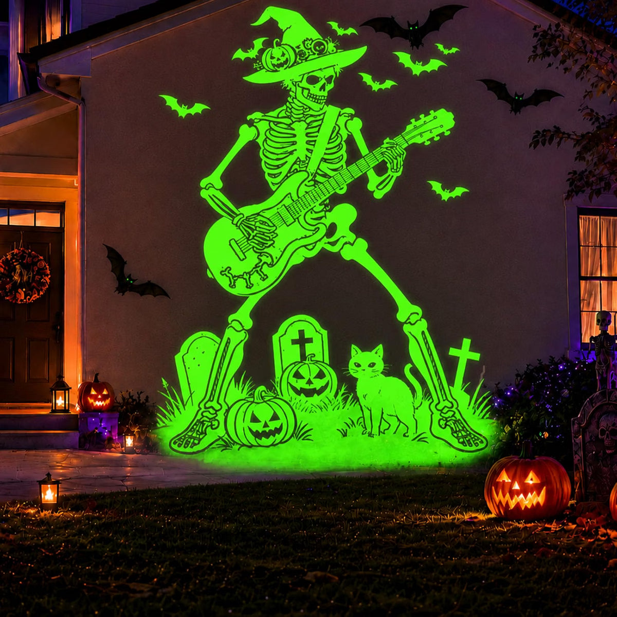 12-in-1 Halloween Projector – 3D Dynamic HD Skull, Spider, Pumpkin & Witch Cauldron Lights for Windows, Garage Doors & Outdoor Décor