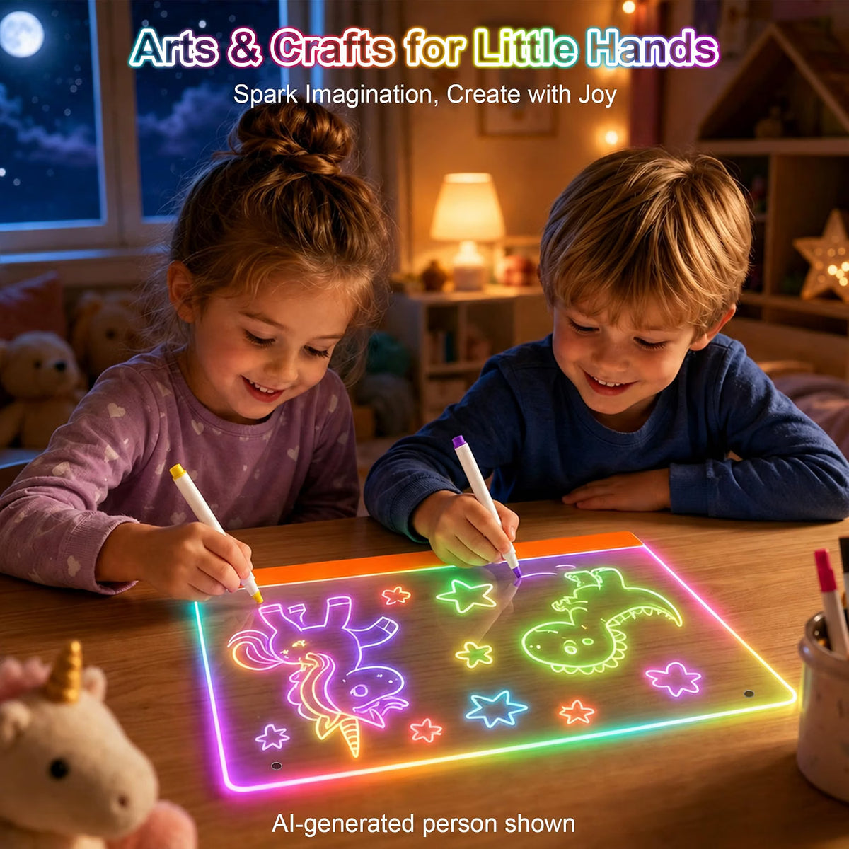 16-Inch LED Drawing Board for Kids – Light-Up Art & Craft Activity Toy for Ages 4–8
