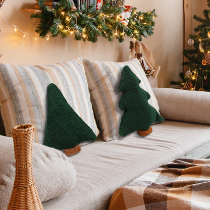 Set of 2 Christmas Tree Plush Pillows - 12.2 Inch